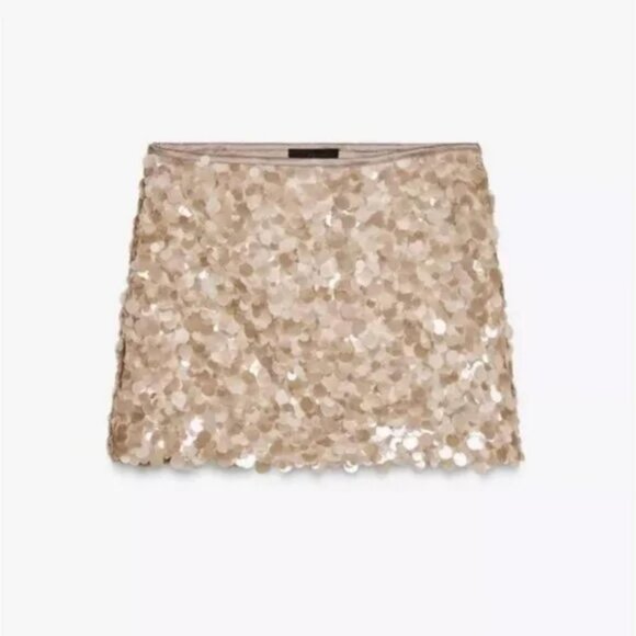 ZARA SEQUIN MINI SKIRT - Picture 4 of 4